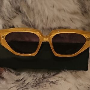 Le Specs Sunny Yellow Sunglasses With IVORY INSIDE